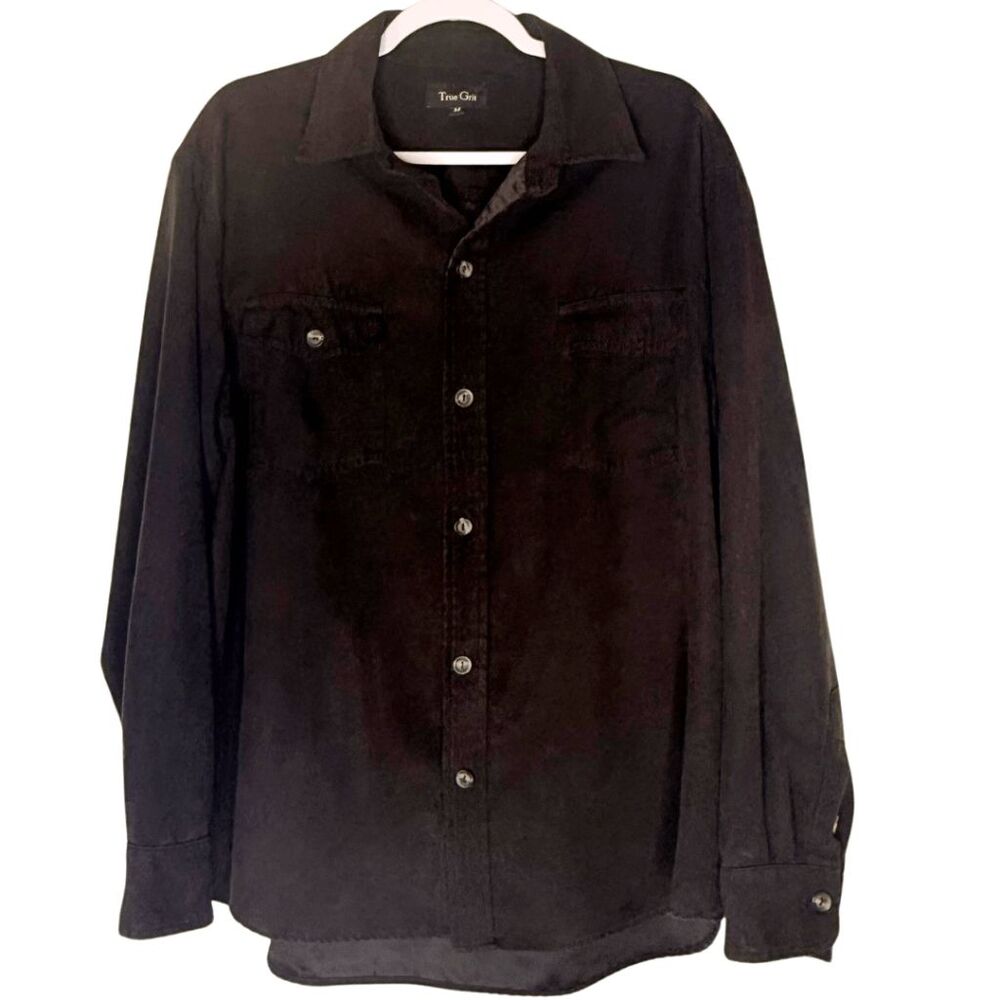 True Grit Men's Long Sleeve Sueded Woven Button Down Shirt‎ Brown Size Medium